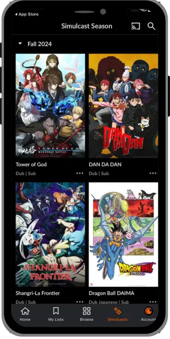 Screenshot Of Crunchyroll APP