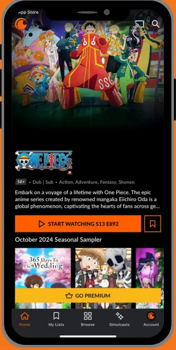 Crunchyroll App Screenshot